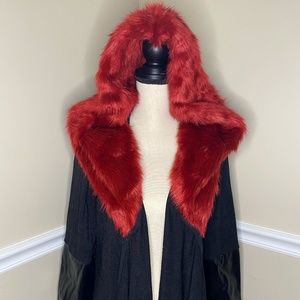 NEXTMIA brand faux fur hooded cardigan